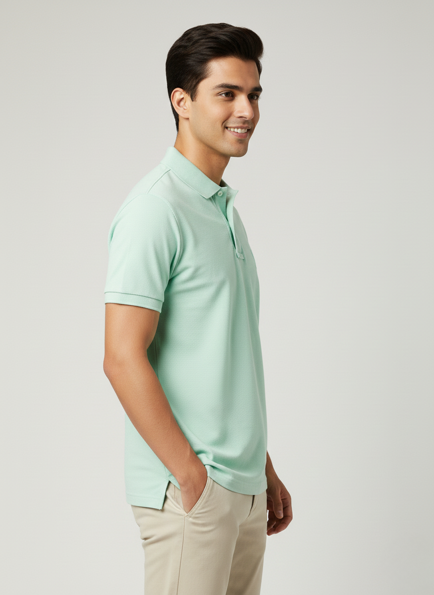 U.S. Polo Assn. Men’s Light Green Solid Polo T-Shirt | Premium Cotton Regular Fit
