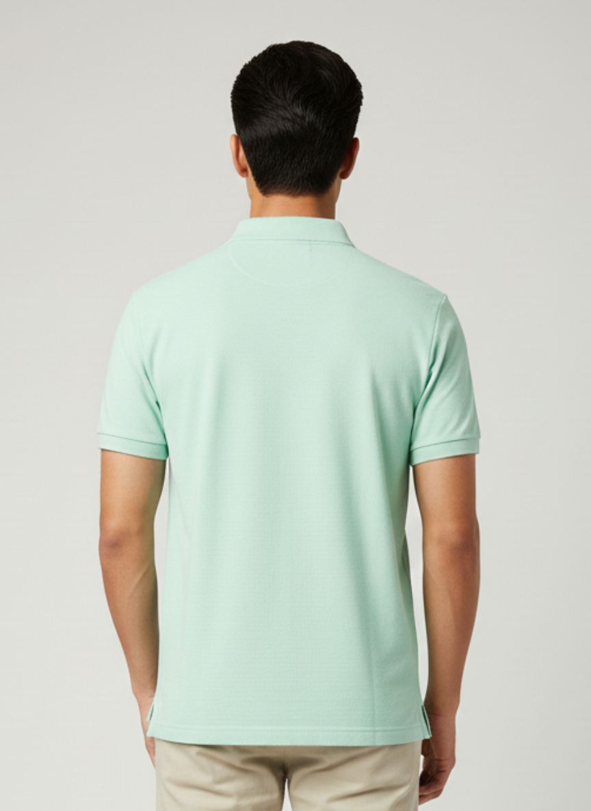 U.S. Polo Assn. Men’s Light Green Solid Polo T-Shirt | Premium Cotton Regular Fit