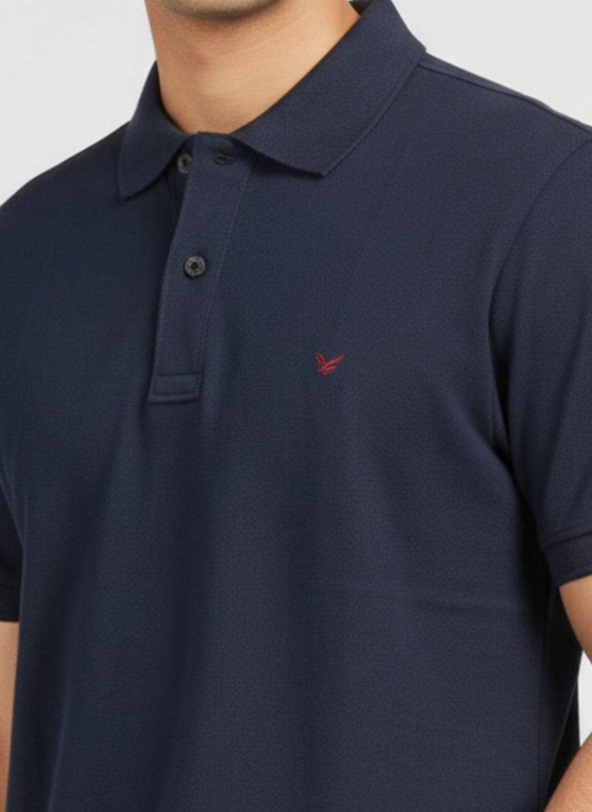 Blackberrys Men’s Navy Blue Solid Polo T-Shirt
