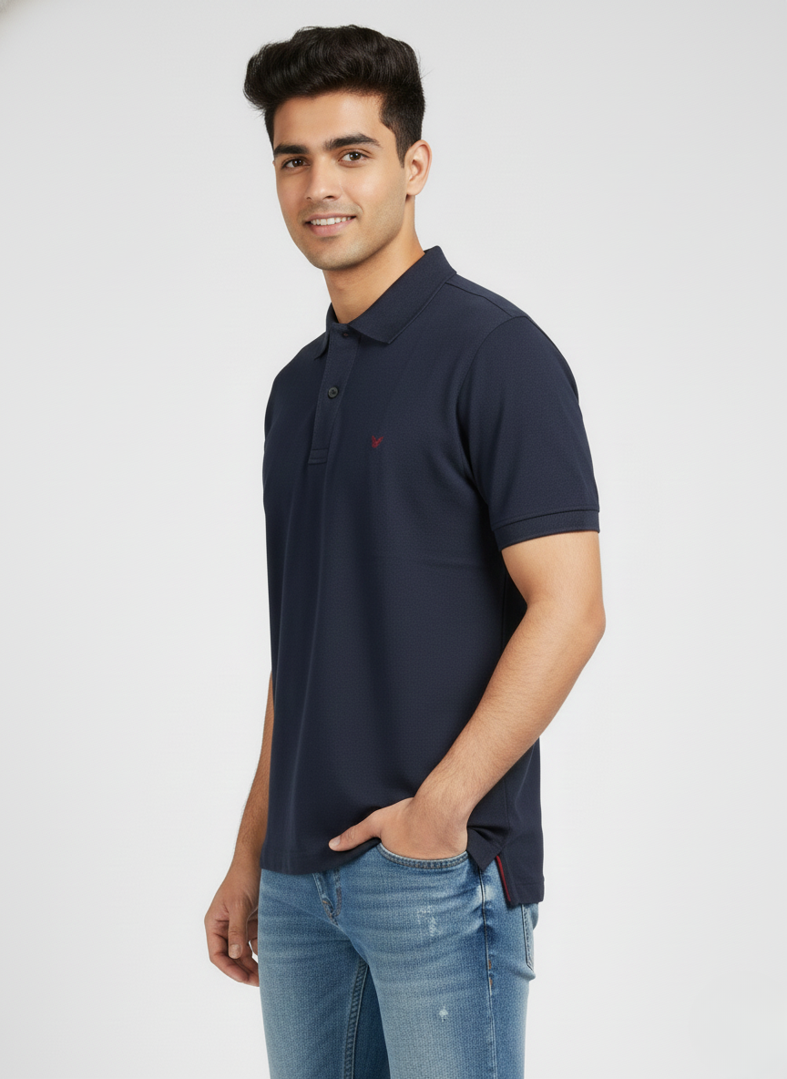 Blackberrys Men’s Navy Blue Solid Polo T-Shirt