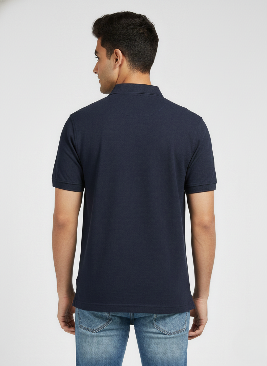 Blackberrys Men’s Navy Blue Solid Polo T-Shirt