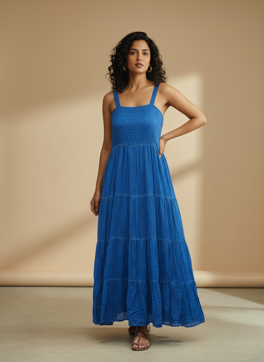 Label by Ritu Kumar Crinkled Cotton Long Dress