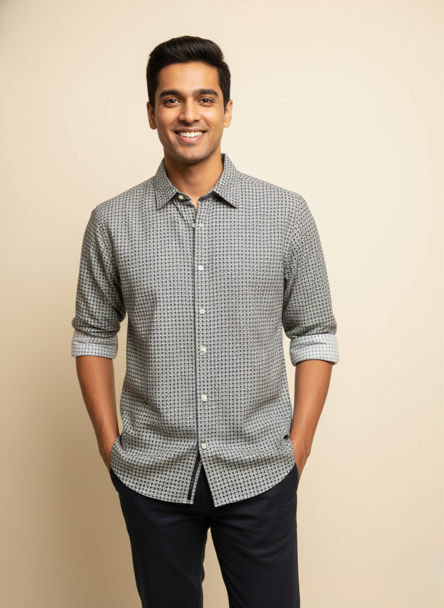 Rare Rabbit Men's Micro Geometric Print Shirt