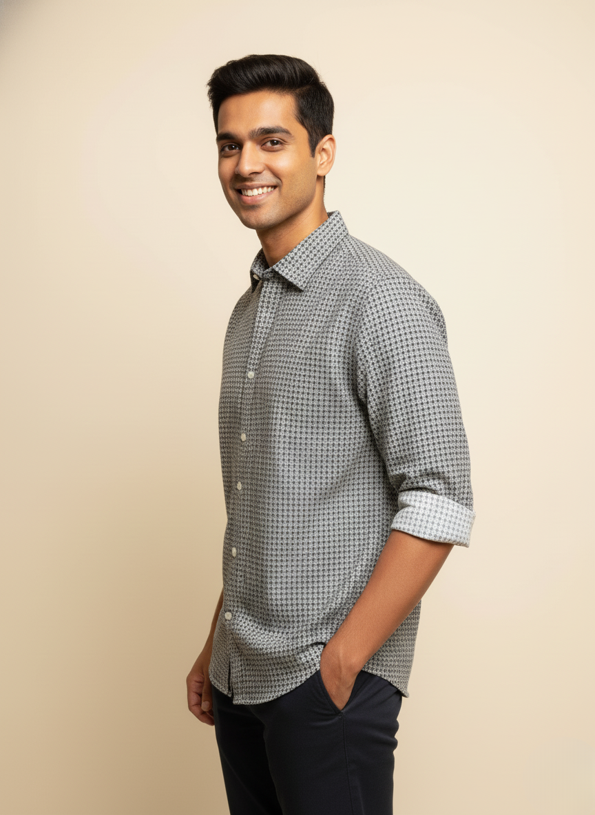 Rare Rabbit Men's Micro Geometric Print Shirt