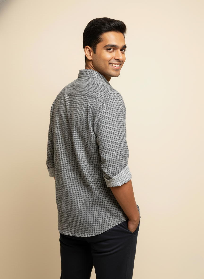 Rare Rabbit Men's Micro Geometric Print Shirt