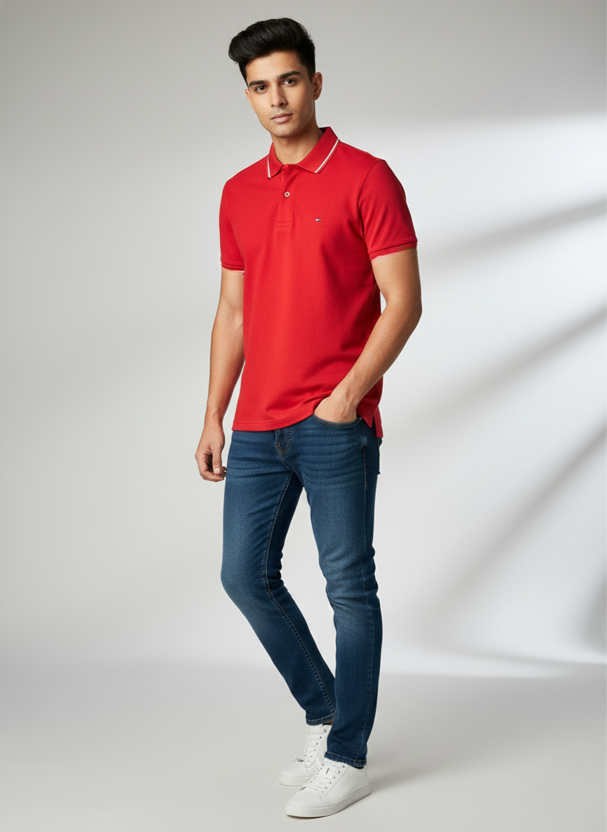 Tommy Hilfiger Red Polo T-Shirt