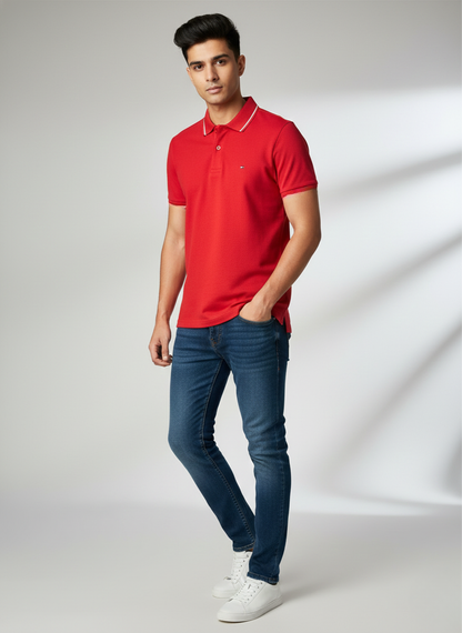 Tommy Hilfiger Red Polo T-Shirt