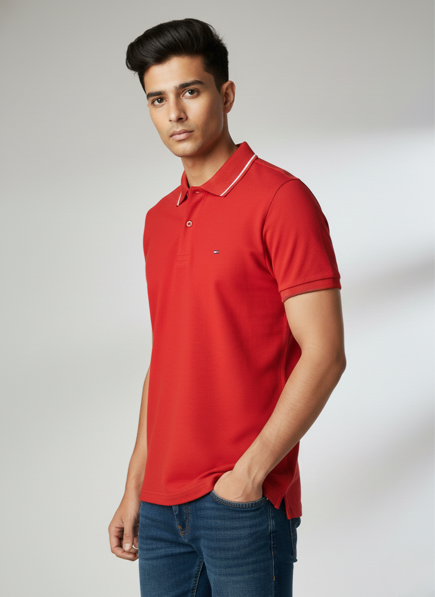 Tommy Hilfiger Red Polo T-Shirt