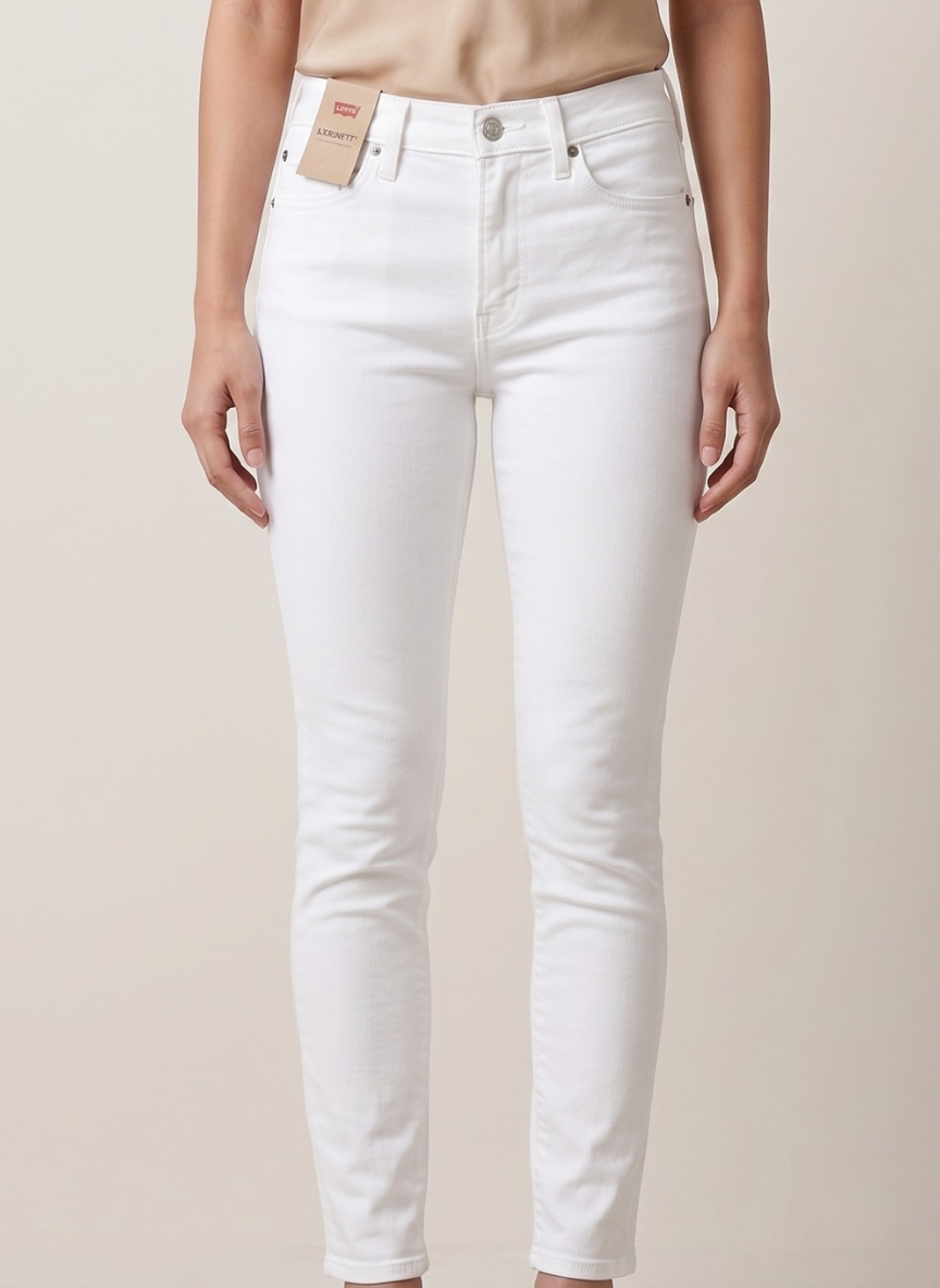 Levi's 711 Women's White Skinny Fit Mid Rise Jeans