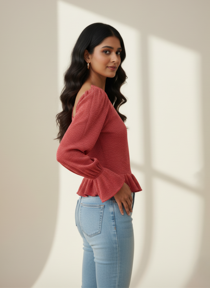 One Shoulder Top (Red)