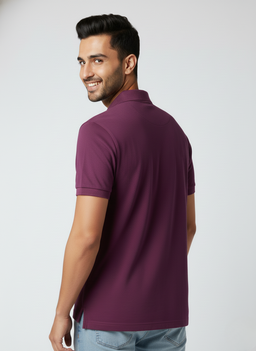 Tommy Hilfiger Men’s Heritage Plum Solid Polo T-Shirt