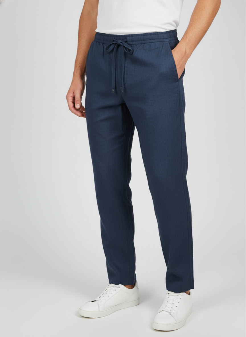 Zara Men's Linen Pants (Navy)