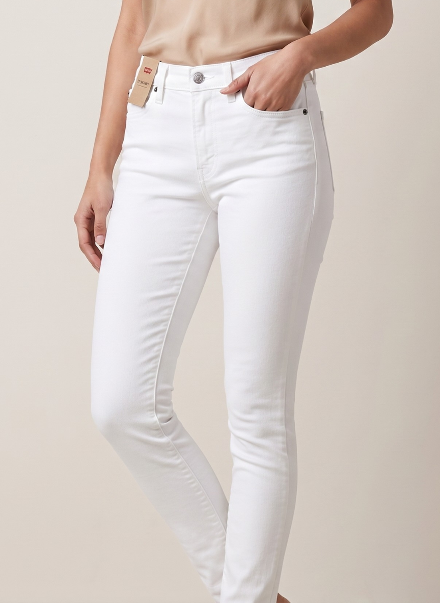 Levi's 711 Women's White Skinny Fit Mid Rise Jeans