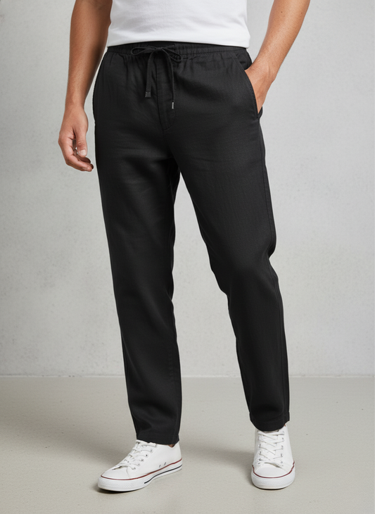 Zara Men's Linen Pants (Black)