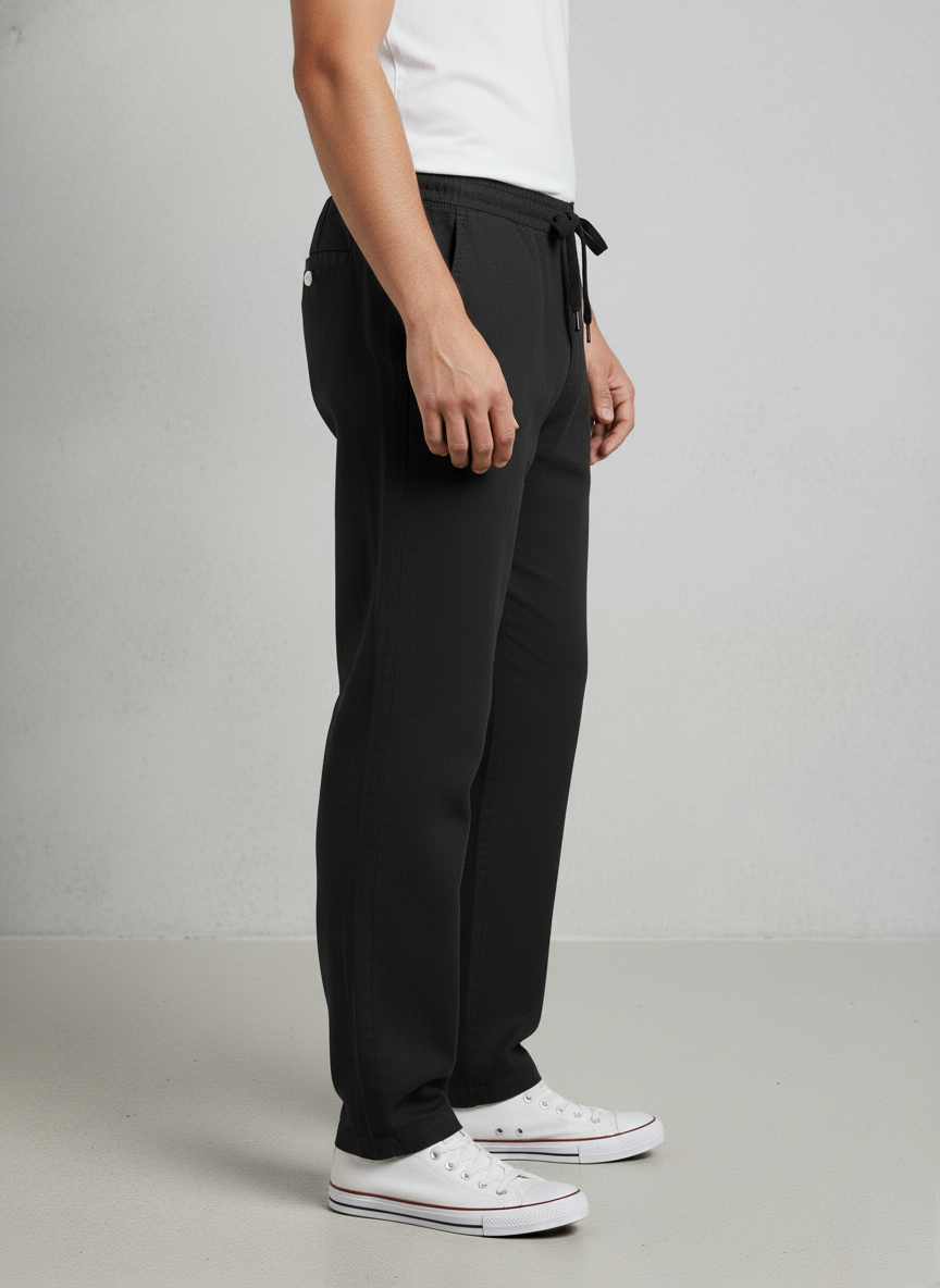 Zara Men's Linen Pants (Black)