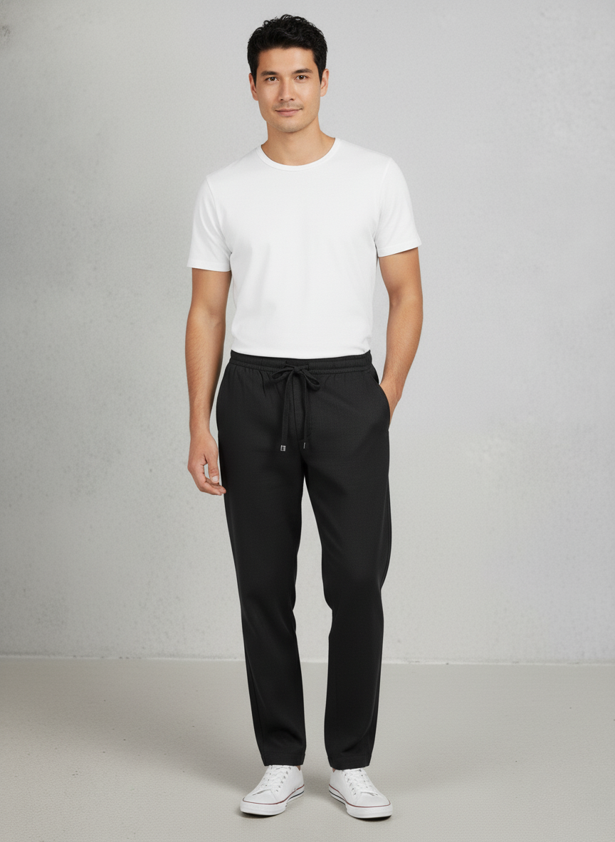 Zara Men's Linen Pants (Black)