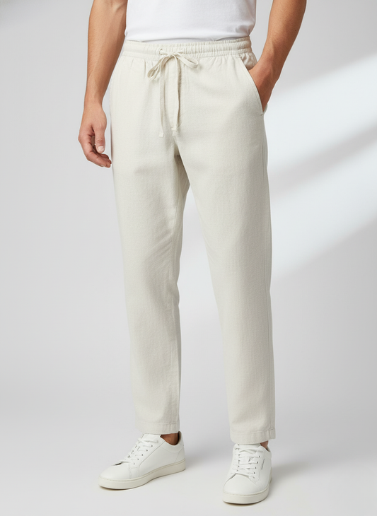Zara Men's Linen Pants (White)