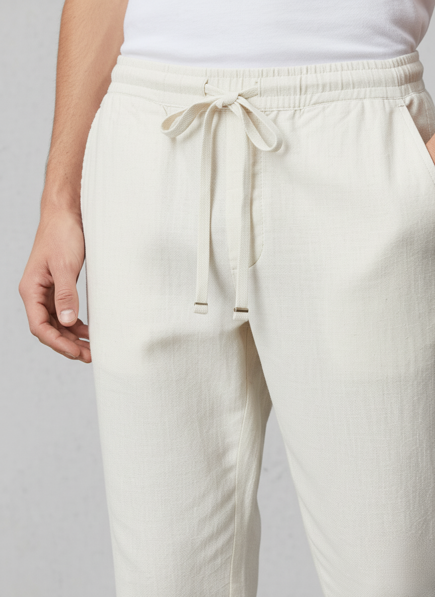 Zara Men's Linen Pants (White)