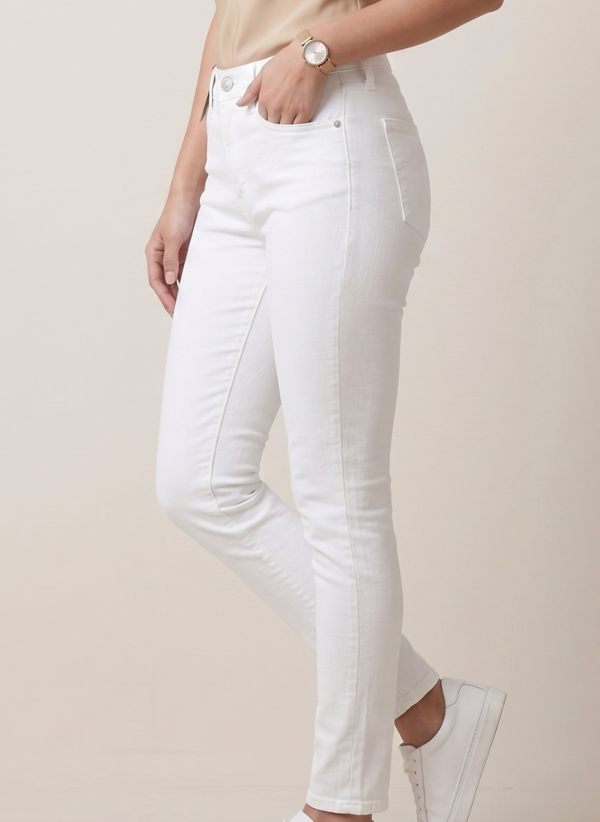 Levi's 711 Women's White Skinny Fit Mid Rise Jeans