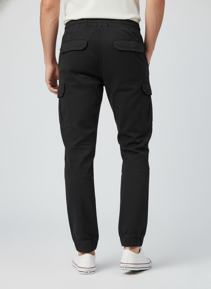 Mountain Warehouse Men's Country to Coast Organic Cotton Cargo Pants (Black)