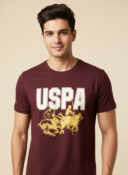 U.S. Polo Assn. Men’s Maroon USPA Graphic Cotton T-Shirt