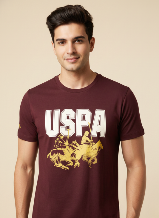 U.S. Polo Assn. Men’s Maroon USPA Graphic Cotton T-Shirt