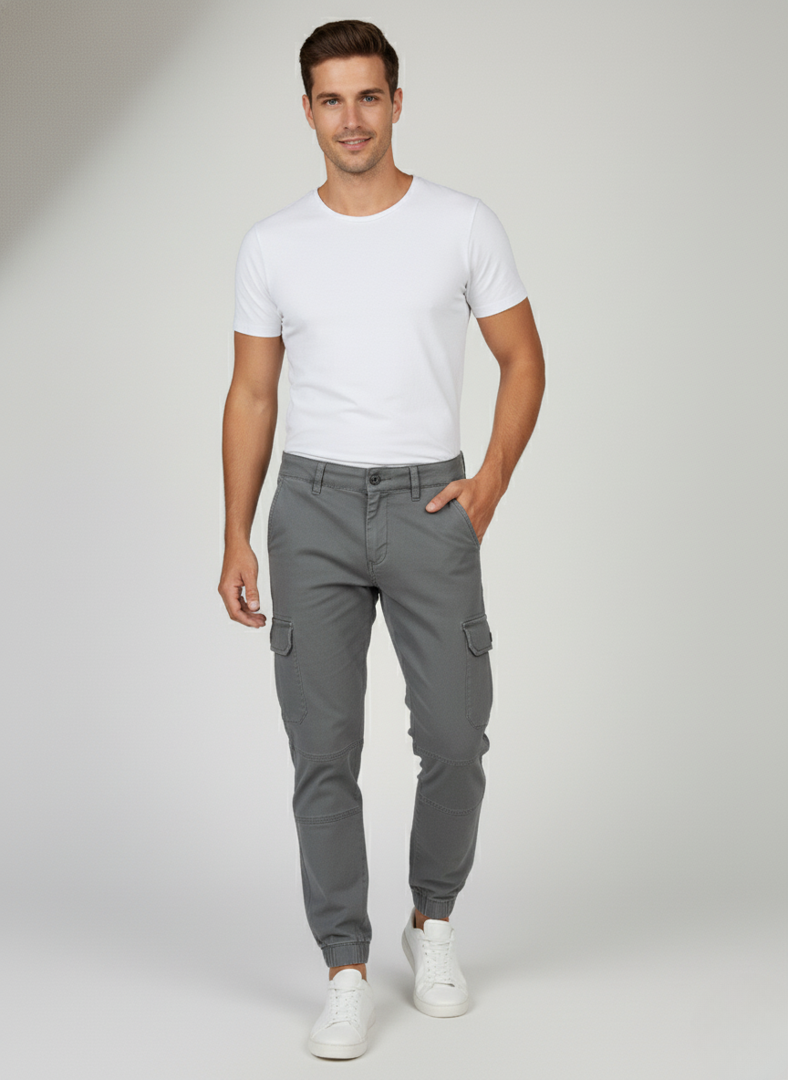 Celio Men's Cargo Pants Jogger Fit (GREY)