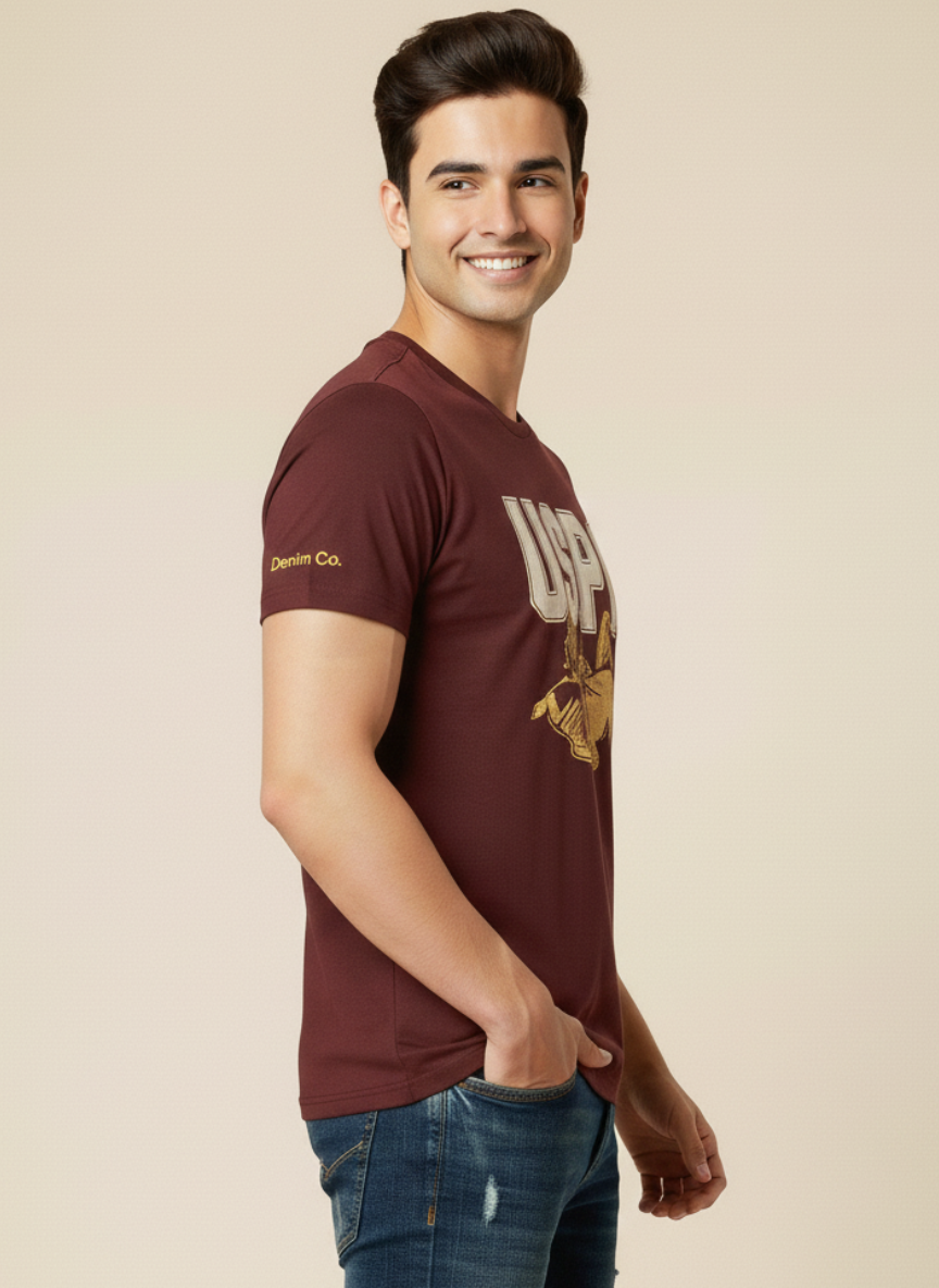 U.S. Polo Assn. Men’s Maroon USPA Graphic Cotton T-Shirt