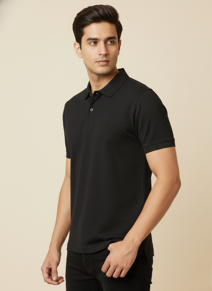 Allen Solly Men’s Solid Black Polo T-Shirt