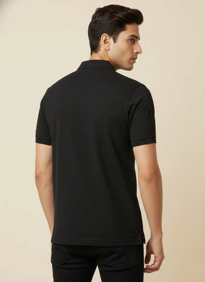 Allen Solly Men’s Solid Black Polo T-Shirt