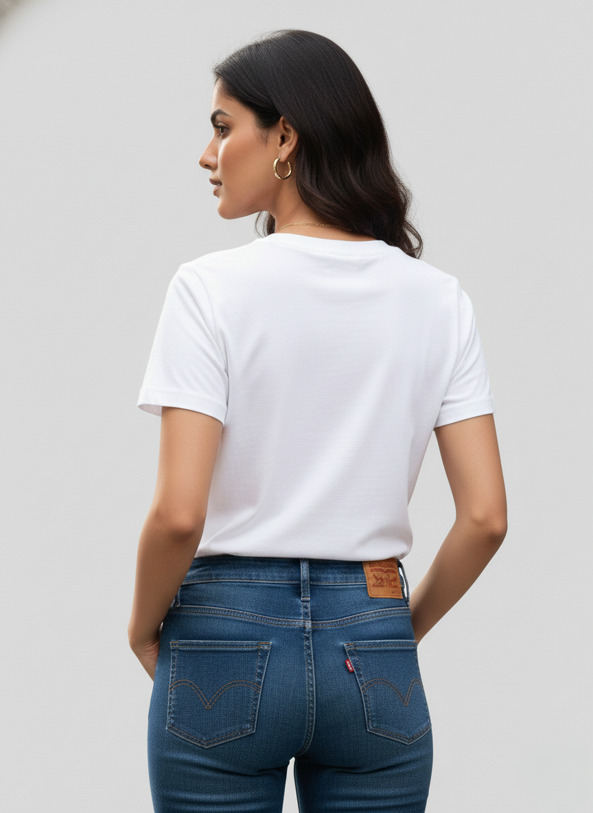 Levi’s Women’s White Batwing Logo T-Shirt | Classic Cotton Casual Tee