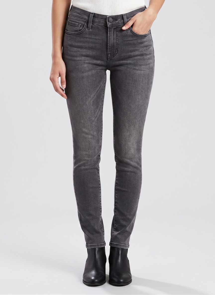 Levi's 710 Super Skinny Mid-Rise Women Jeans in Fade Grey