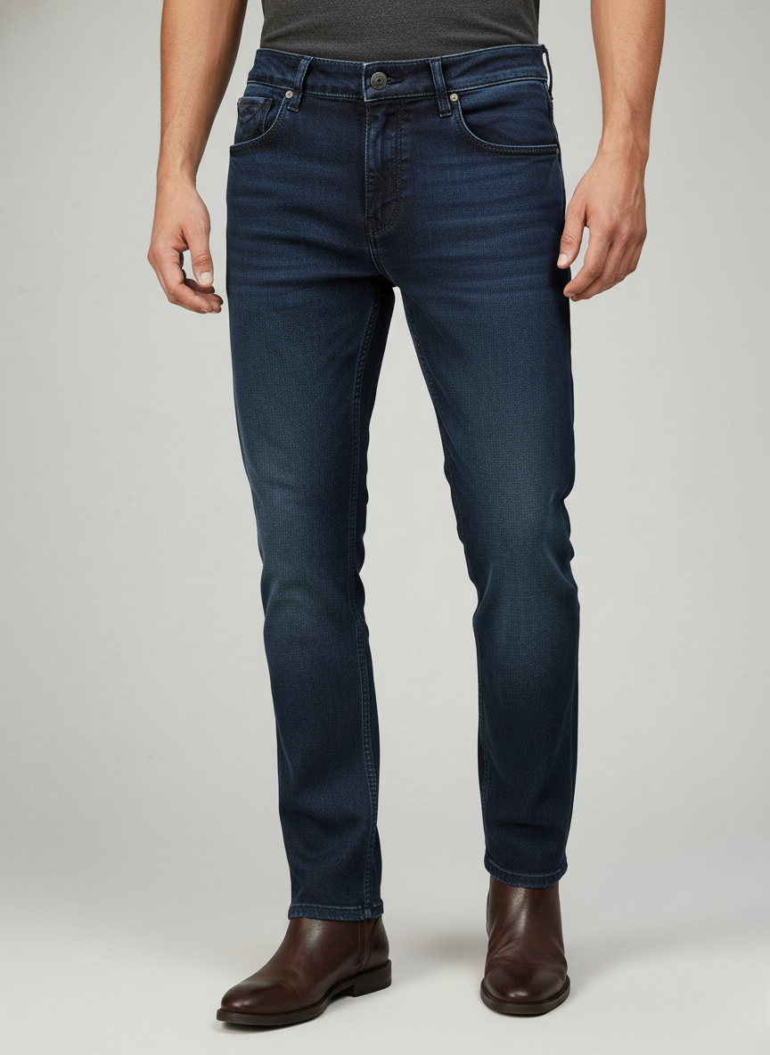 Rare Rabbit Men’s Luxury Denim Jeans (Dark Blue)