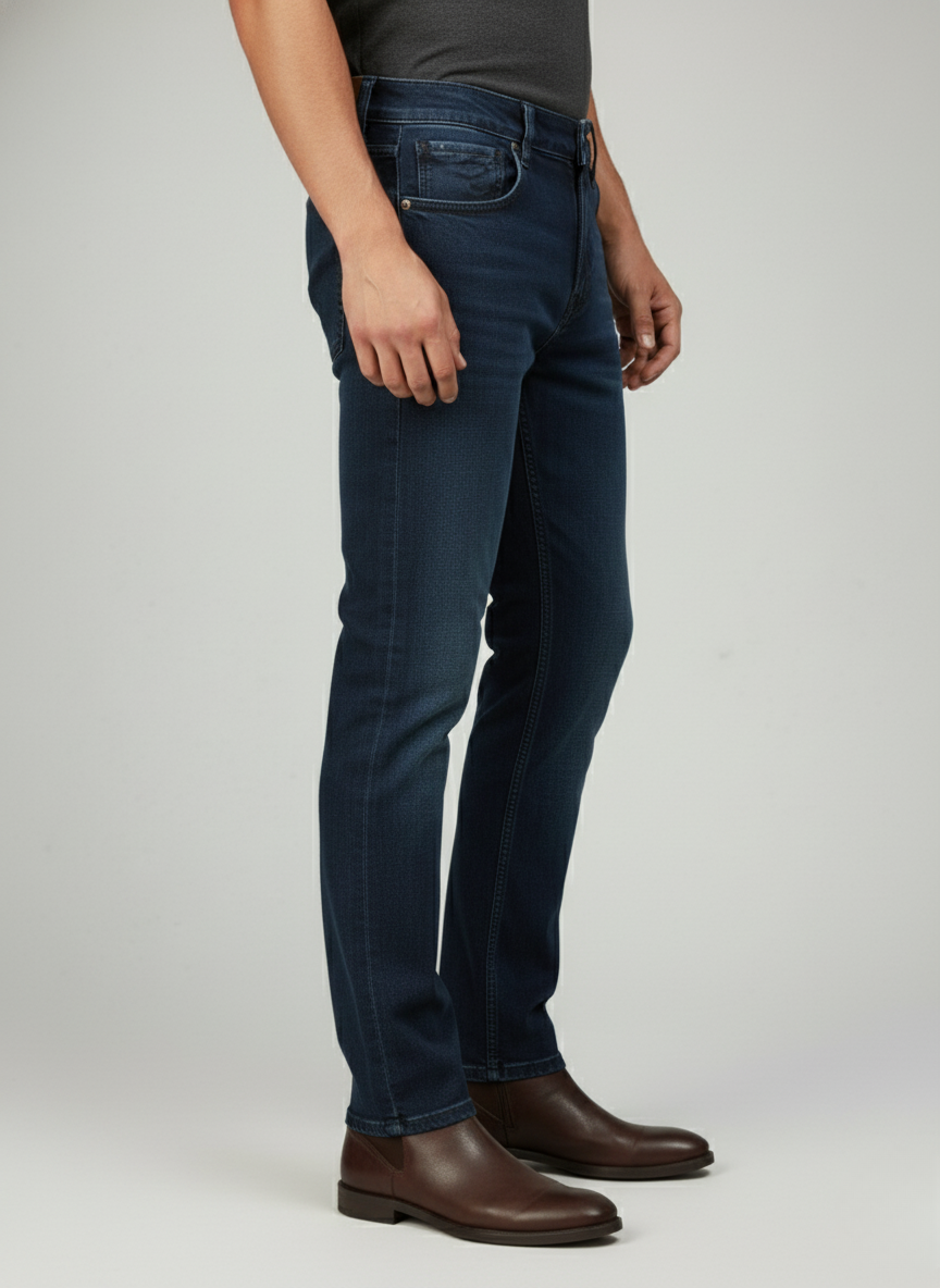 Rare Rabbit Men’s Luxury Denim Jeans (Dark Blue)