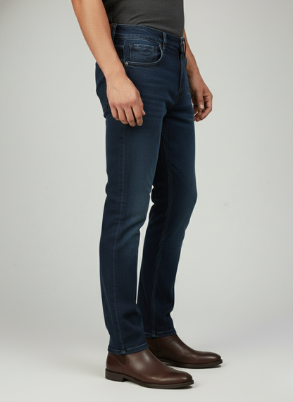Rare Rabbit Men’s Luxury Denim Jeans (Dark Blue)