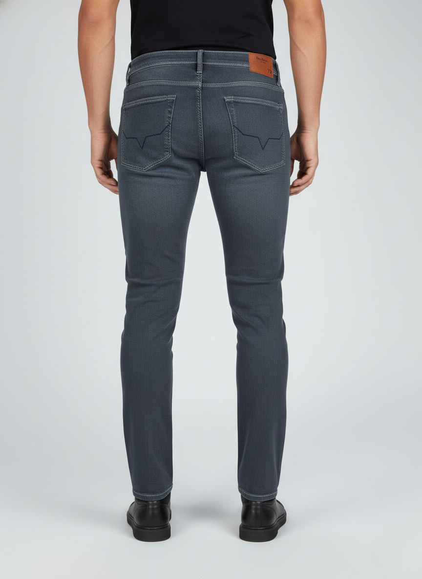 Pepe Jeans London Men's Slate Grey Distressed Slim Fit Denim