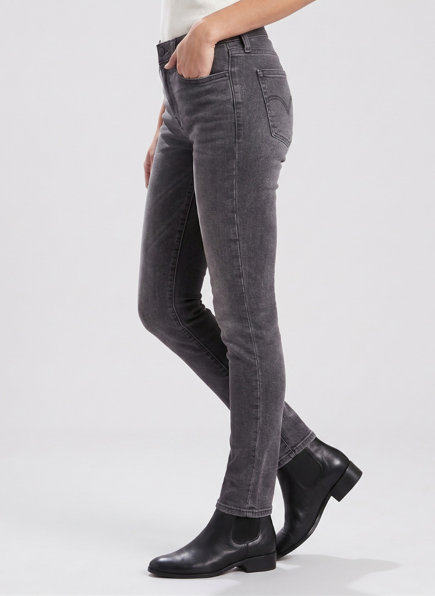 Levi's 710 Super Skinny Mid-Rise Women Jeans in Fade Grey