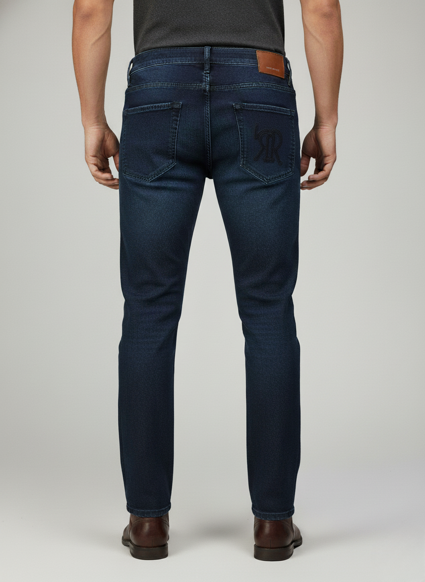 Rare Rabbit Men’s Luxury Denim Jeans (Dark Blue)