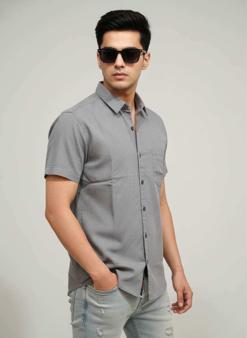 Kutur Men's Grey Cotton Casual Shirt – Premium Westside Manufacturer