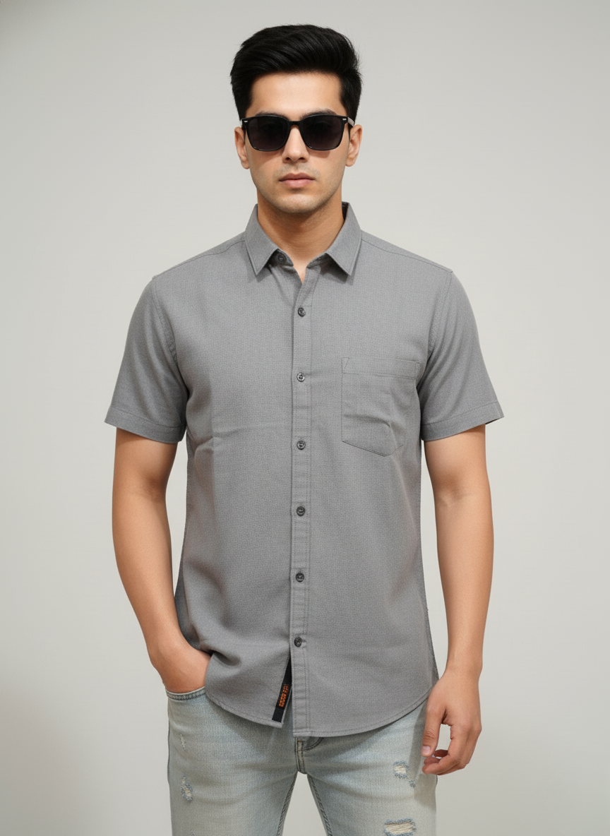 Kutur Men's Grey Cotton Casual Shirt – Premium Westside Manufacturer