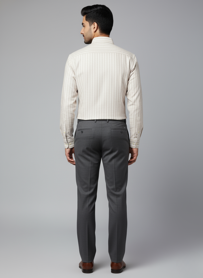 Kutur Men's Beige & White Striped Cotton Shirt – Westside Manufacturer