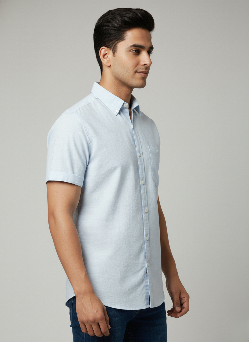 Kutur Men's Light Blue Solid Cotton Shirt – Westside Manufacturer
