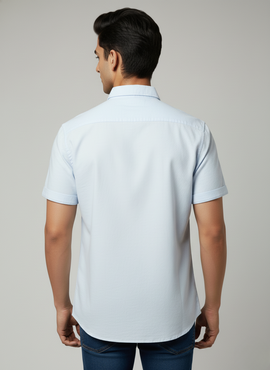 Kutur Men's Light Blue Solid Cotton Shirt – Westside Manufacturer