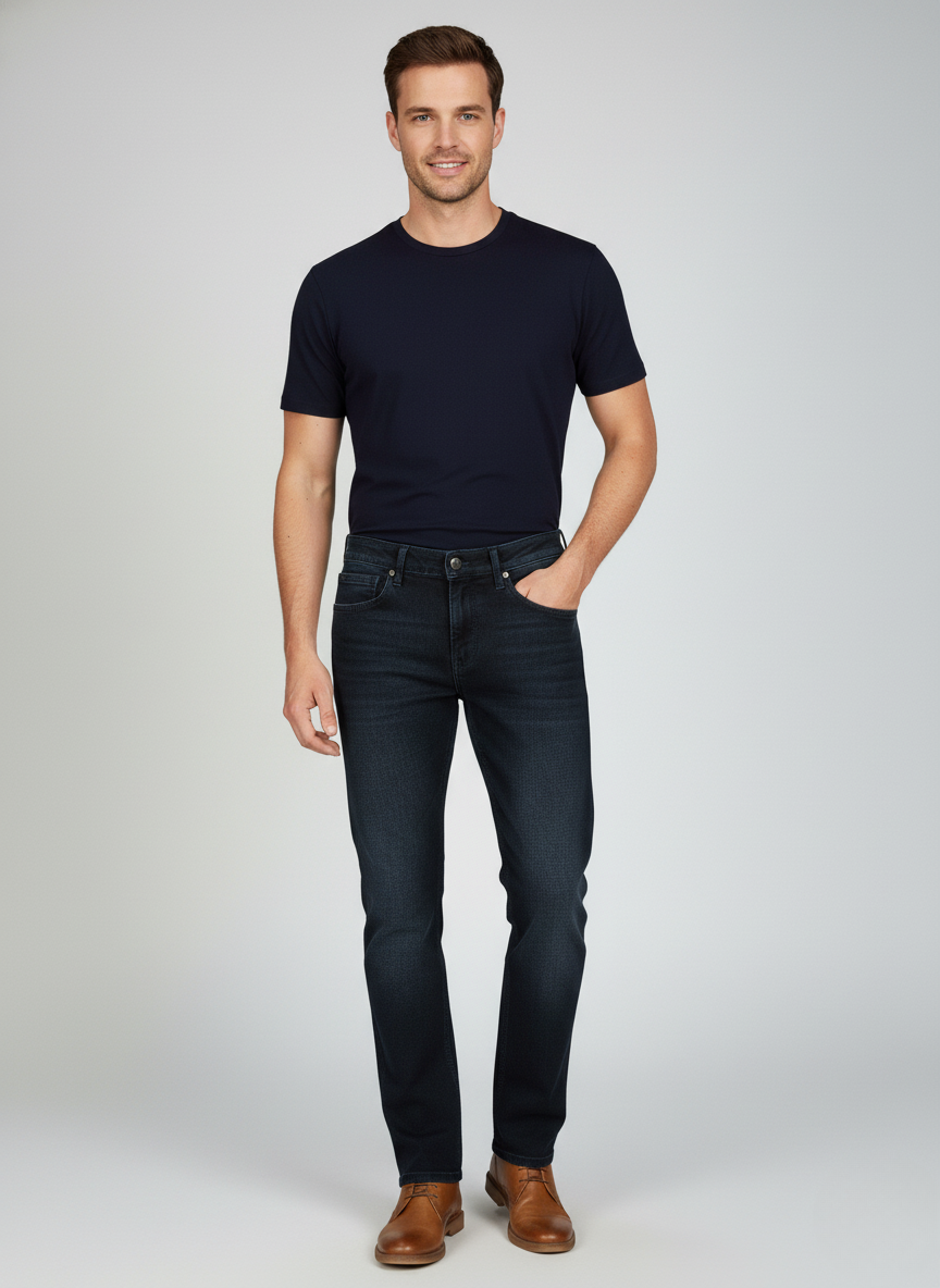Rare Rabbit Men’s Luxury Jeans (Navy Blue)
