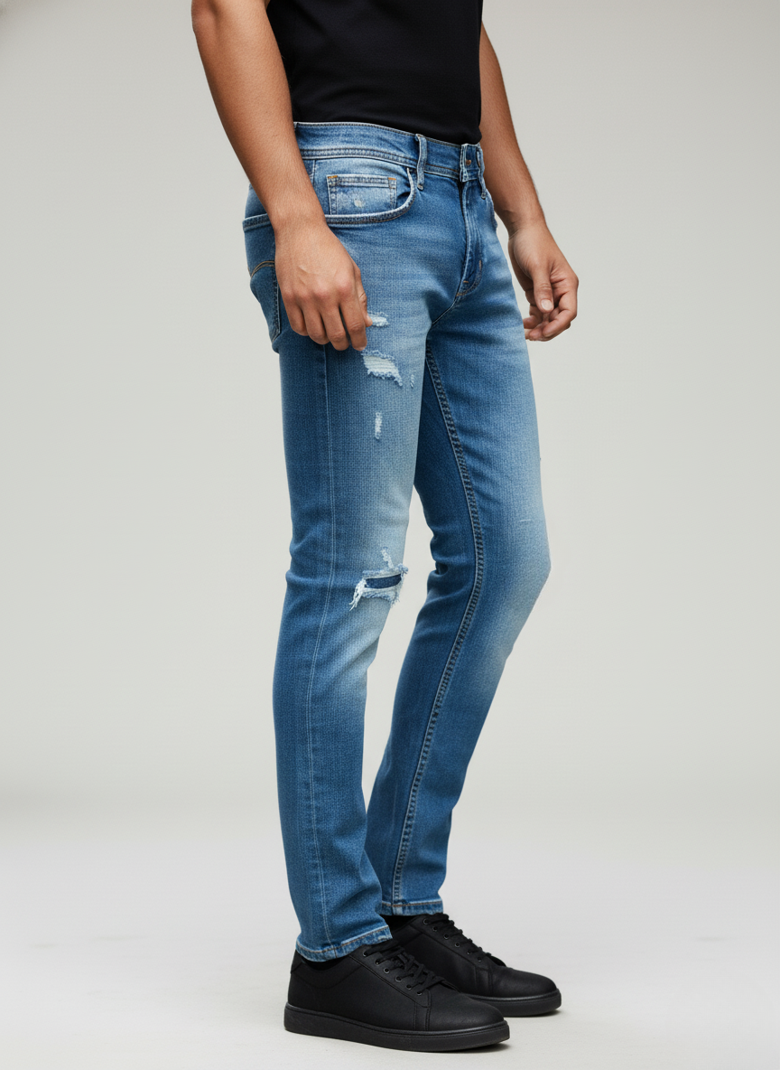 Zara Men's Distressed Jeans(light blue)