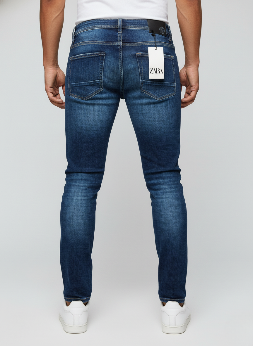 Zara Mens Distressed Jeans (Dark Blue)