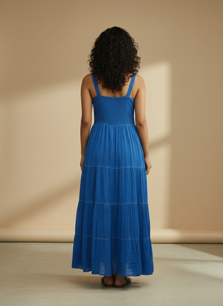 Label by Ritu Kumar Crinkled Cotton Long Dress