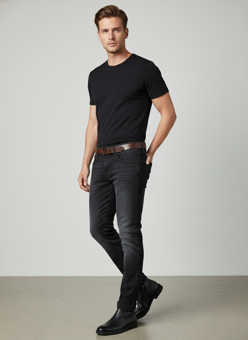 Pepe Jeans London Men's Faded Black Slim Fit Denim