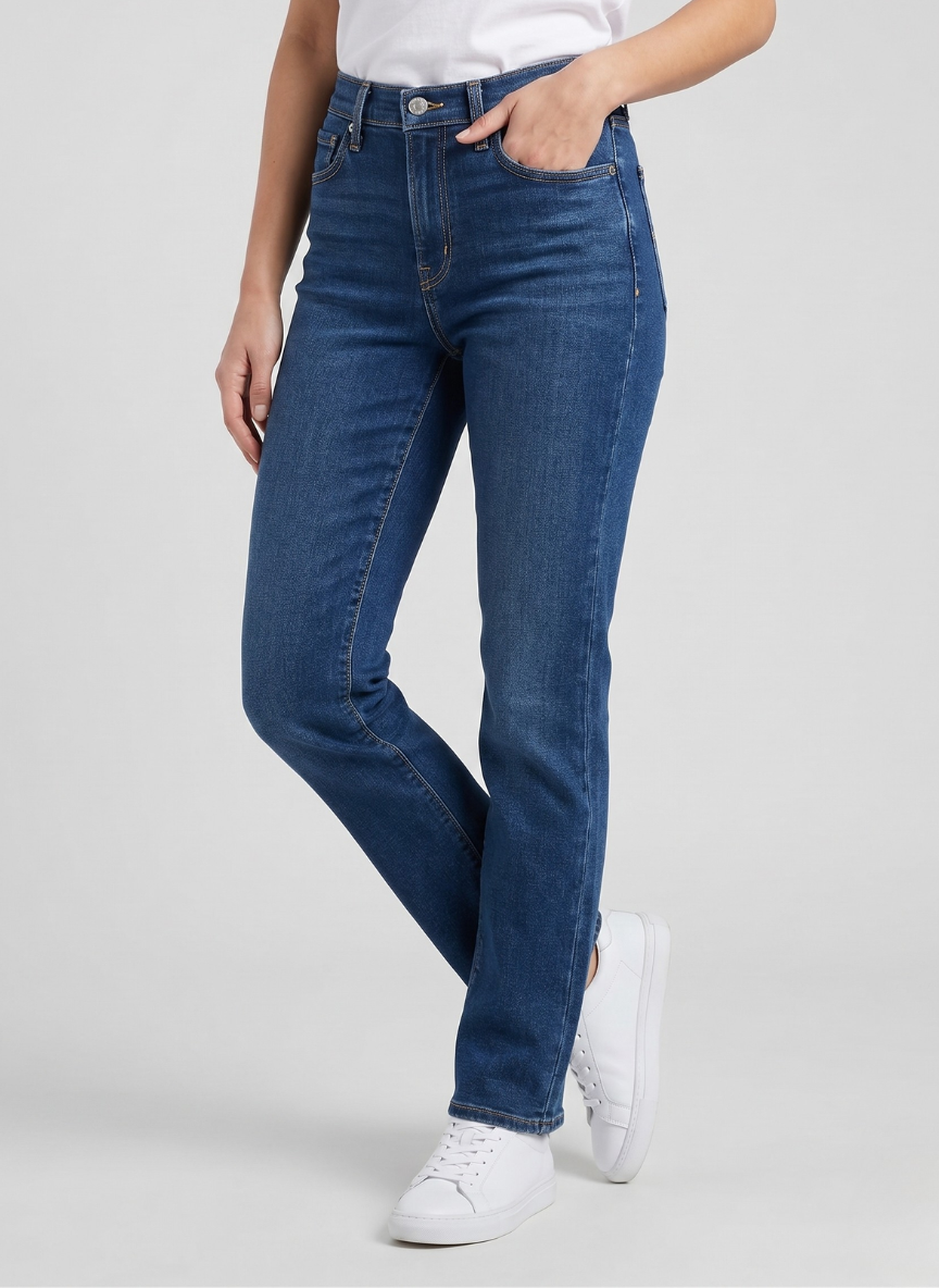 Levi's 724 High-Rise Slim Straight Jeans - Women's Blue Denim (NWT)