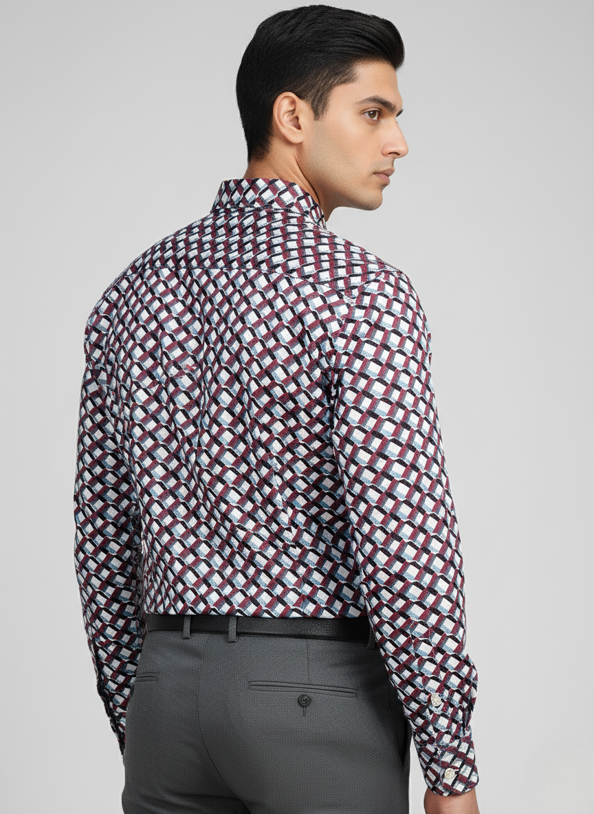 Rare Rabbit Geometric Patterned Men's Shirt